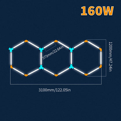 Hexagon LED lighting Ceiling Light Honeycomb Tube for BarberShop Car Garage Workshop Auto Body Repair LED Light 6500K