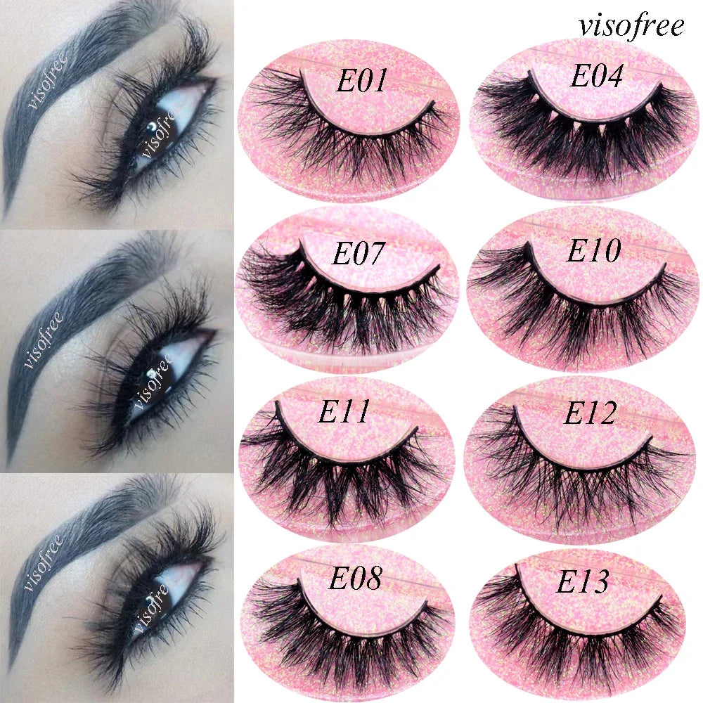 Mink Eyelashes Hand Made Crisscross False Eyelashes Cruelty Free Dramatic 3D Mink Lashes Long Lasting Faux Cils for Makeup Tools.