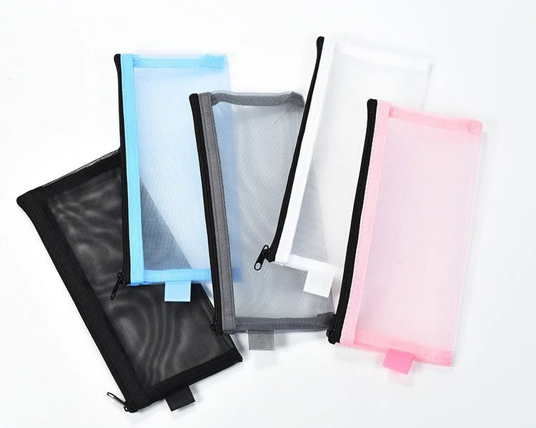 Makeup Brush Travel Case Cosmetic Toiletry Bag Organizer for Men Women Beauty Tools Zipper Mesh Pouch Wash Storage Accessories.