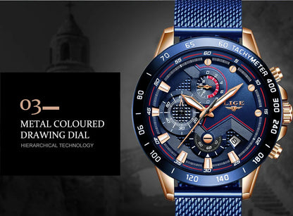 LIGE New Rose Gold Women Watch Top Brand Luxury Watch Women Quartz Sport Women's Bracelet Watches Waterproof Relogios Feminino.