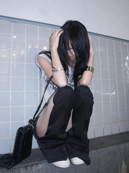 Karrram Japanese Y2k Letter Print T-shirt Trashy 2000s Style Tattoo T Shirt Vintage Harajuku Short Sleeve Sheer Tops Grunge Goth.