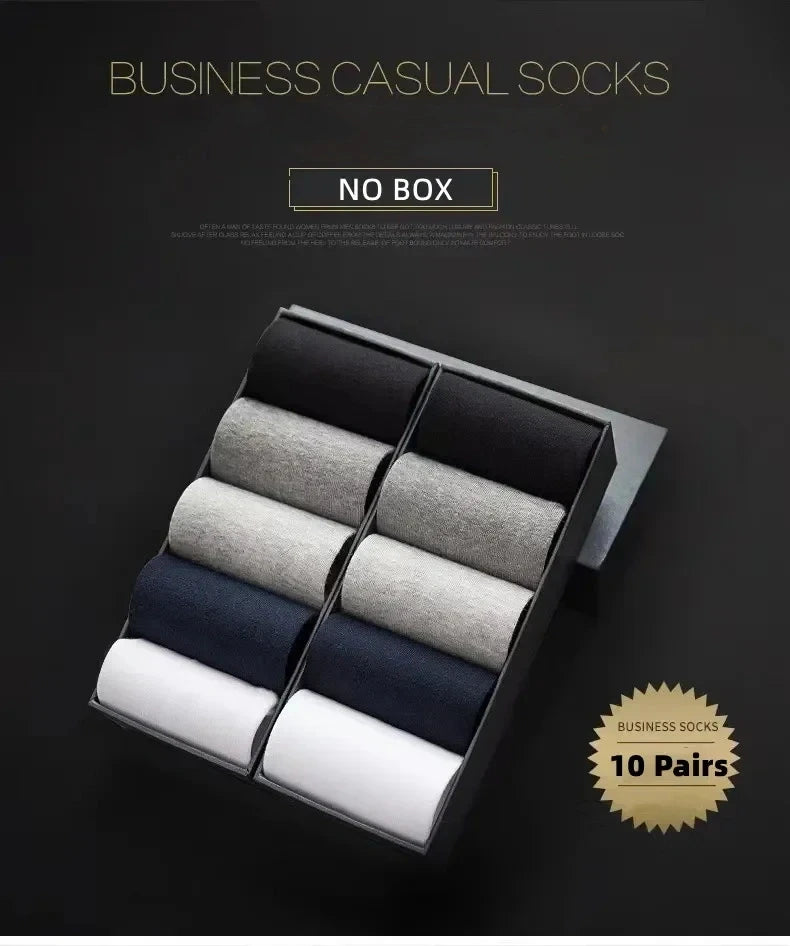 20Pcs/Lot Men's Pure Cotton Socks Plus Size Solid Color Casual Office Business Long Socks Breathable Soft Men's Socks EU39-48.