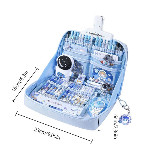 17/31 Astronauten-Federmäppchen-Set, 12-lagige Schreibwarentasche mit großem Fassungsvermögen, Kosmetiktasche, geeignet für Büro- und Schulgebrauch.
