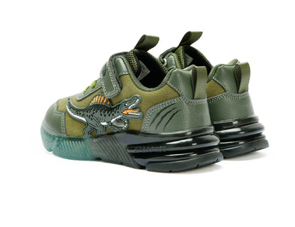 EXDINO Dinosaur Little Kids Spring Autumn LED Light Up Shoes Children Spinosaurus Boys Glowing Casual Sports Sneakers Non-slip