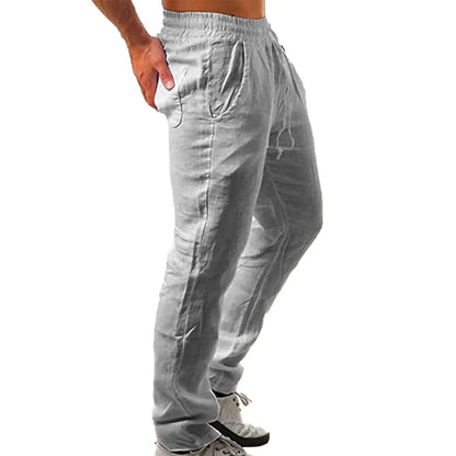 Korean Summer Men's Cotton Pants New Breathable Solid Color Comfortable Pants Fitness Yoga Jogging Sweatpants Streetwear.