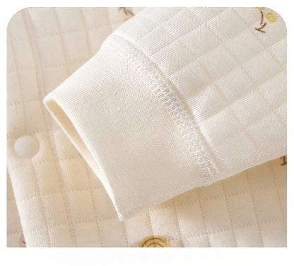 AYNIGIELL Baby Warm Overall Herbst und Winter Baby Baumwolle Kleidung Neugeborenen Pyjamas Niedlichen Muster Gedruckt Baby Overall.