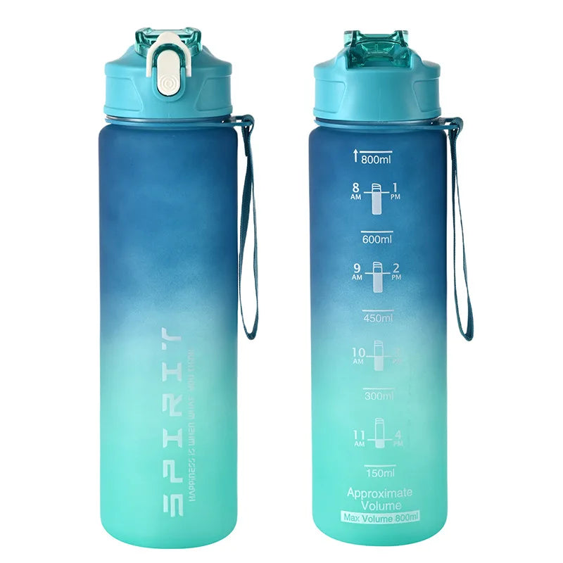 1PCS 800ML Large Capacity Sports Water Bottle Leak Proof Colorful Plastic Cup Drinking Outdoor Travel Portable Gym Fitness Jugs.