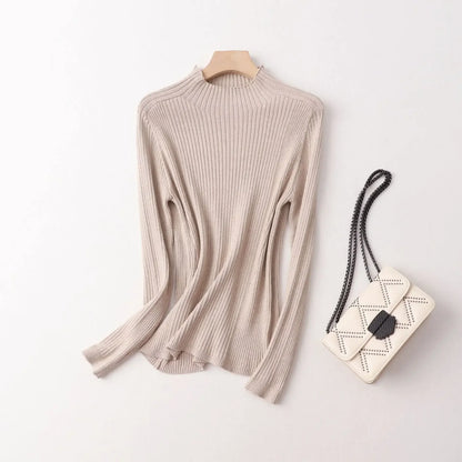 Yuyue Autumn and Winter Silk Cashmere Blended Turtleneck Sweater Women's Korean Version Fashion Slim-fit Pullover Long-sleeved F