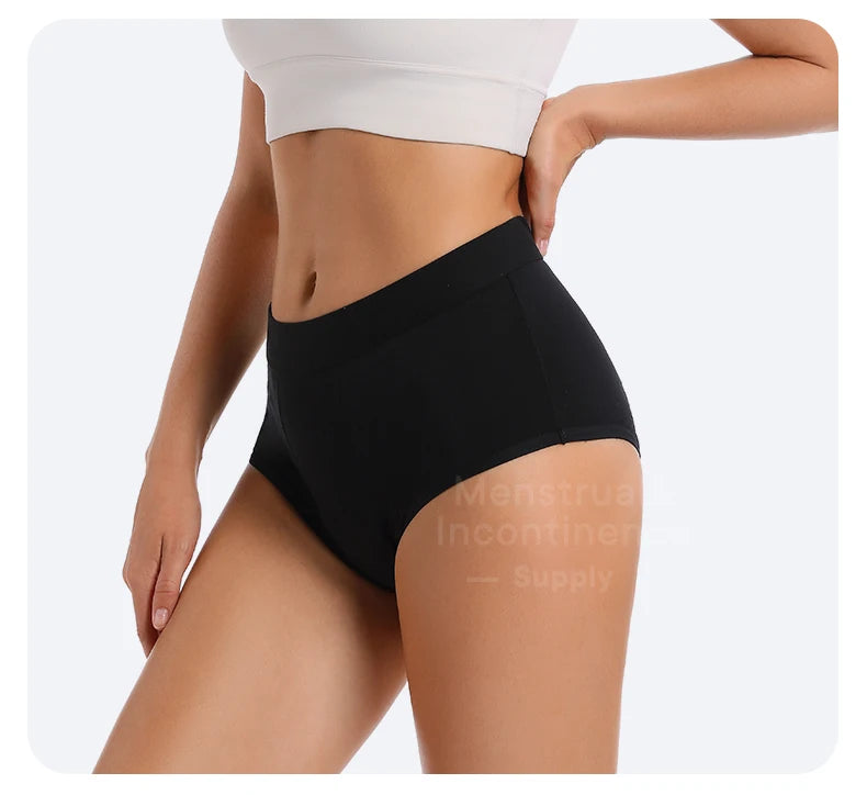 High Waist Menstrual Panties for Women 4-Layer Leakproof Protection Fast Absorbent Period Panties Heavy Flow Briefs