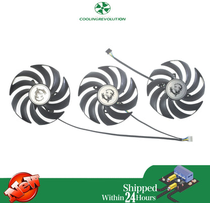 Graphics card fan PLD09210B12HH DC12V 0.40A 4Pin for MSI GeForce RTX 3060 RTX 3060 Ti RTX 3070 RTX 3080 RTX 3090 GAMING X TRIO.