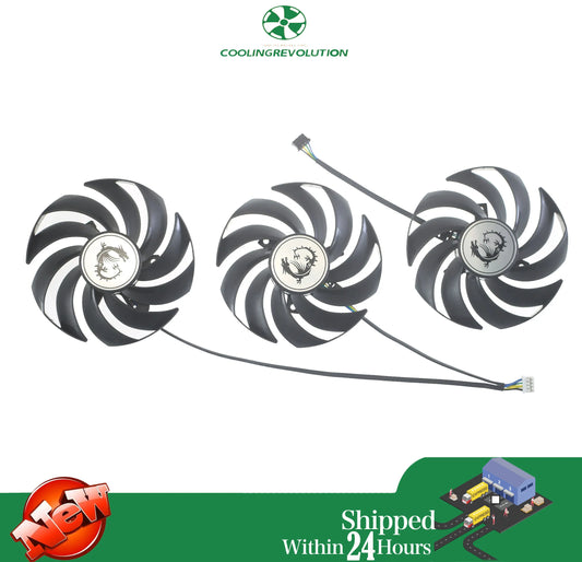 Graphics card fan PLD09210B12HH DC12V 0.40A 4Pin for MSI GeForce RTX 3060 RTX 3060 Ti RTX 3070 RTX 3080 RTX 3090 GAMING X TRIO.