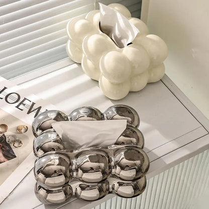 Nordic Style Tissue Box Napkin Holder Case Paper Box Container Modern Marshmallow Shape Tissue Case Refill Napkin Holder Box.