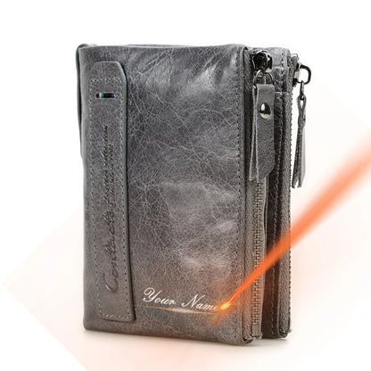 CONTACT'S Genuine Leather Short Wallets for Women Luxury Designer Coin Purse Female Money Clip Card Holder Customize Men Wallets