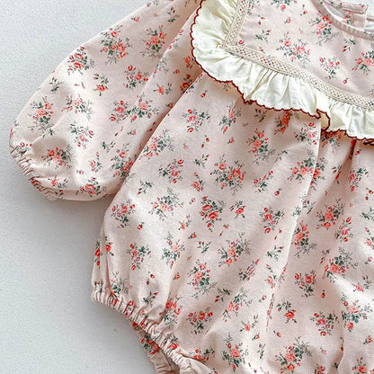 Herbst Frühling Infant Baby Mädchen Bodys + Hut Baumwolle Langarm Blumen Druck Neugeborenen Baby Mädchen Overall Baby Mädchen Kleidung.