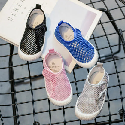 Kids Summer Shoes for Boys Girls Toddlers Children Casual Flats Air Mesh Net Breathable Hollow Cut-outs Sneakers Soft Fashion.