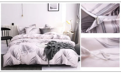 3pcs Couple Duvet Cover with Pillow Case Nordic Comforter Bedding Set Quilt Cover Queen/King Double or Single Bed.
