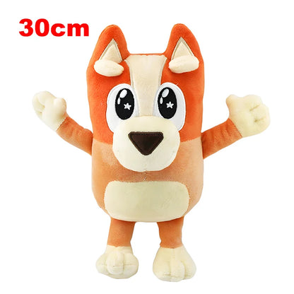 20/30CM Bluey Bingo Plush Dolls Cute Cartoon Christmas Hat And Shining Star Eye Anime Figure Stuffed Toys Birthday Gift For Kids.