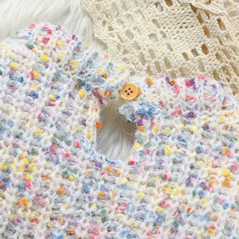 Winter Baby Mädchen Strampler Herbst Rundhals Langarm Gestrickte Neugeborenen Ein Stück Overalls Outfits 0-18m Kleinkind kleidung.