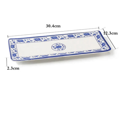 1pc Food Grade Plastic Dinner Plates Chinese Melamine Plastic Is Not Easy To Break Rectangular Plate Restaurant Kitchen Supplies.