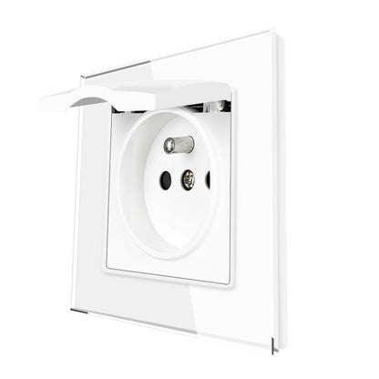 SRAN Französische USB-Wandsteckdose 5 V 2,1 A, Kristall-Hartglasscheibe 16 A 220 V 82 x 82 mm Steckdose Frankreich-Standard mit Abdeckung.