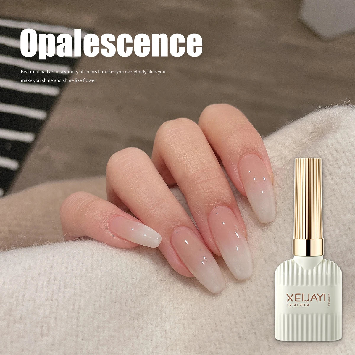 Pudding Milky White Gel Nail Polish, Pure Color UV Gel Polish, For Professionals Starter Nail Art DIY 15ml.