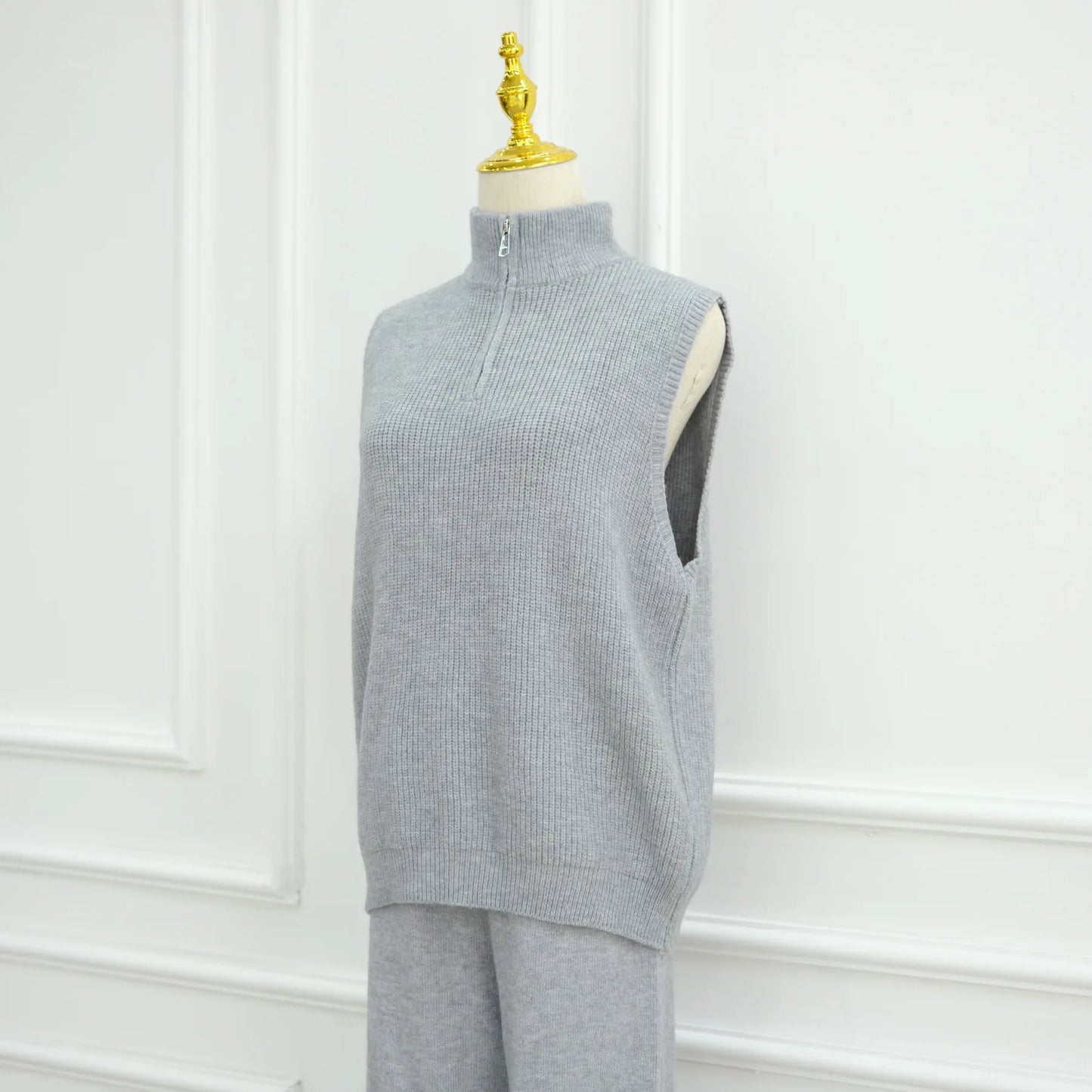 Winter Thicken 3 Piece Muslim Sets for Women Knit Tops Pants Islamic Outfit Sweater Dress Dubai Abaya Kaftan Musulmane Ensembles