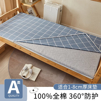 2025 new cotton washed cotton student dormitory mattress cover all-inclusive zipper mattress single piece without filler.