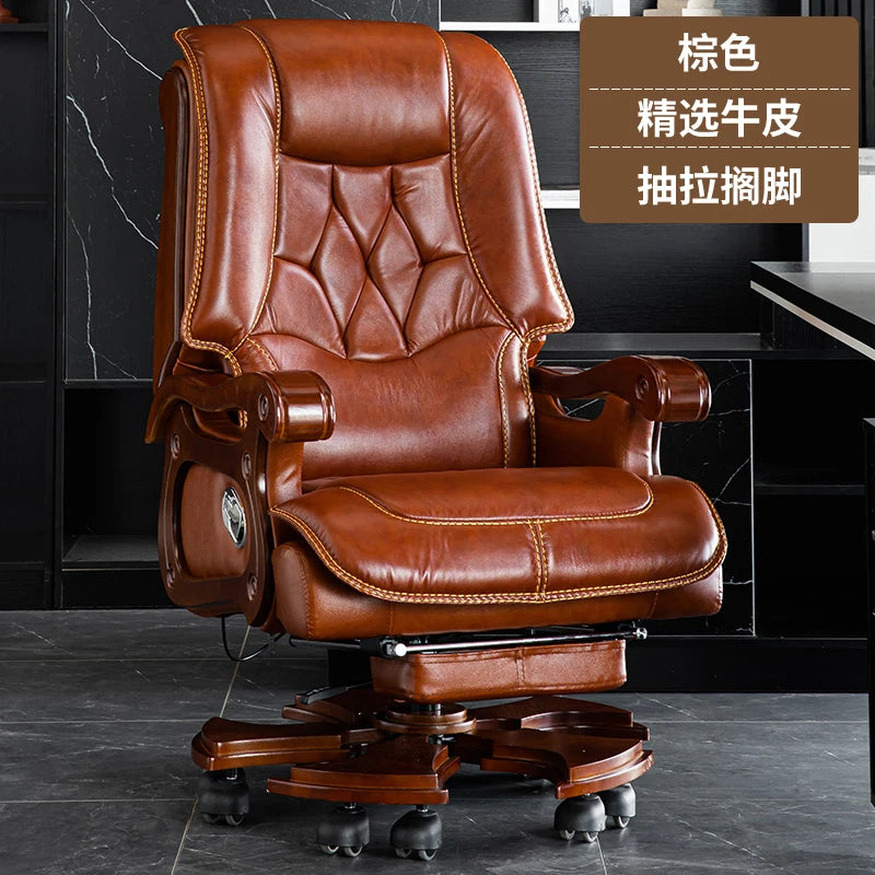 Business Leder Büro Computer Stuhl Liege Verstellbare Rückenlehne Executive Rotierenden Stuhl Massage Computer Büro Möbel