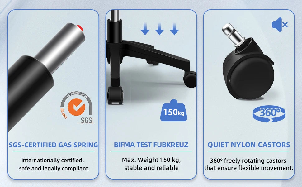 aiibottech Bürostuhl Ergonomische Liege 90er ° -125 ° ,Schreibtischstuhl mit Lordosenstütze, verstellbarer Computerstuhl, Wohnzimmerstühle