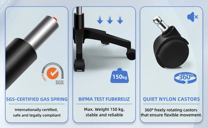 aiibottech Bürostuhl Ergonomische Liege 90er ° -125 ° ,Schreibtischstuhl mit Lordosenstütze, verstellbarer Computerstuhl, Wohnzimmerstühle