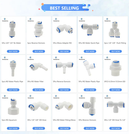 5Pcs RO Water Plastic Pipe Fitting Tee T-type 1/4" 3/8" Hose OD To 1/4" 3/8" Hardplug Reverse Osmosis System Quick Connector