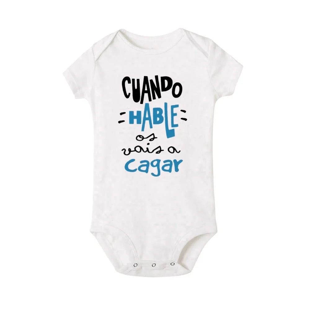 When I Talk You Mess Up The Gift Print Baby Strampler Säuglingsbodysuit Baby Niedliche Kleidung Neugeborene Kurzarm Bodys Kleinkind Geschenk