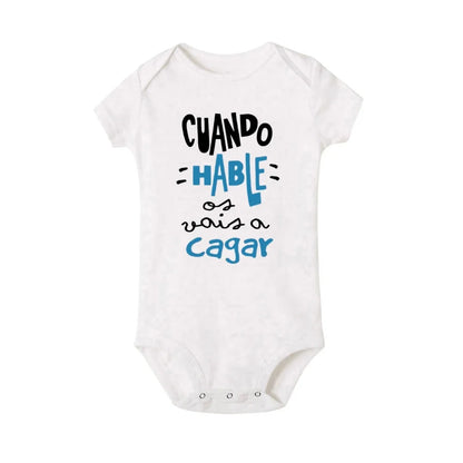 When I Talk You Mess Up The Gift Print Baby Strampler Säuglingsbodysuit Baby Niedliche Kleidung Neugeborene Kurzarm Bodys Kleinkind Geschenk