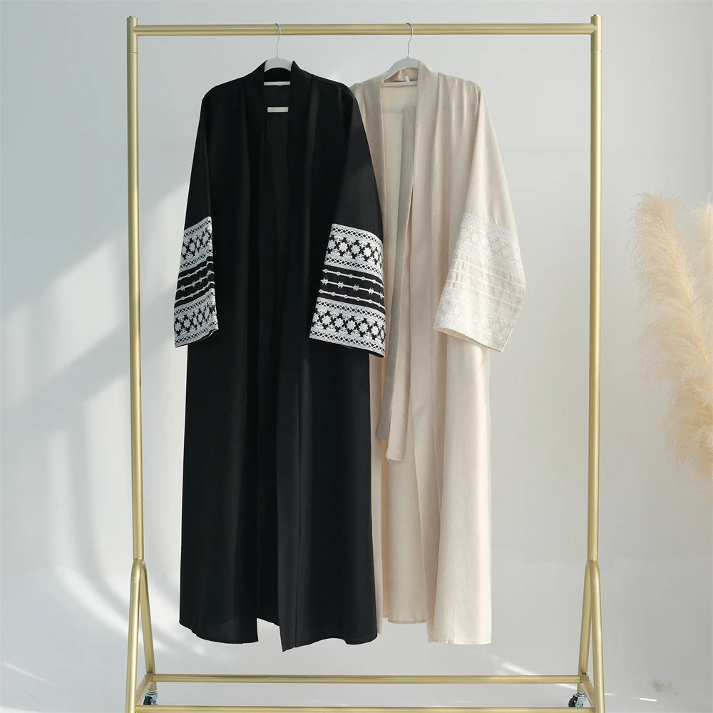 Ramadan Eid Black Open Kimono Abaya Damen Dubai Islam Muslim Kaftan Dress Prayer Clothes Women Kebaya Robe Femme Musulmane.