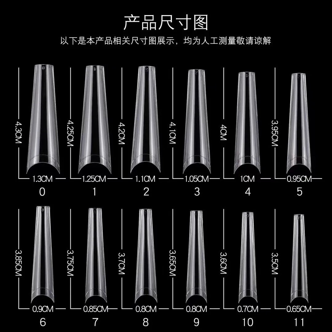 240PCS/Box False Nail Tips Square Straight Extra Long Half Cover Nails Artificial Acrylic False Nail Tips Press On Manicure Tool.