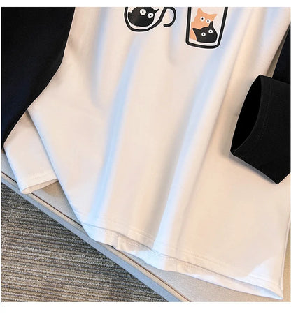 175kg plus size Damen büste Frühling Herbst lockeres Oberteil Rundhals bedrucktes Langarm-Sweatshirt 4xl 5xl 6xl 7xl 8xl 9xl