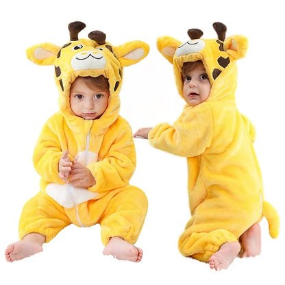 MICHLEY Winter Baby Strampler Mit Kapuze Flanell Cosplay Kleinkind Infant Kleidung Insgesamt Bodys Overall Kostüm Für Kinder Mädchen Junge