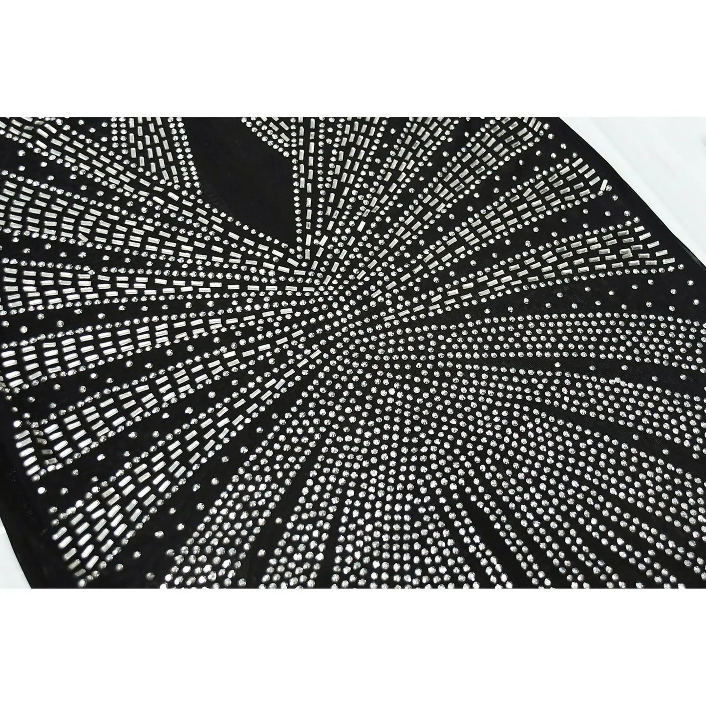 XIZOU Frauen Mesh Patchwork Diamanten Heißer Strass Bodenlangen Bodycon Meerjungfrau Maxi Kleid Sexy Party Abend Vestidos 2024.