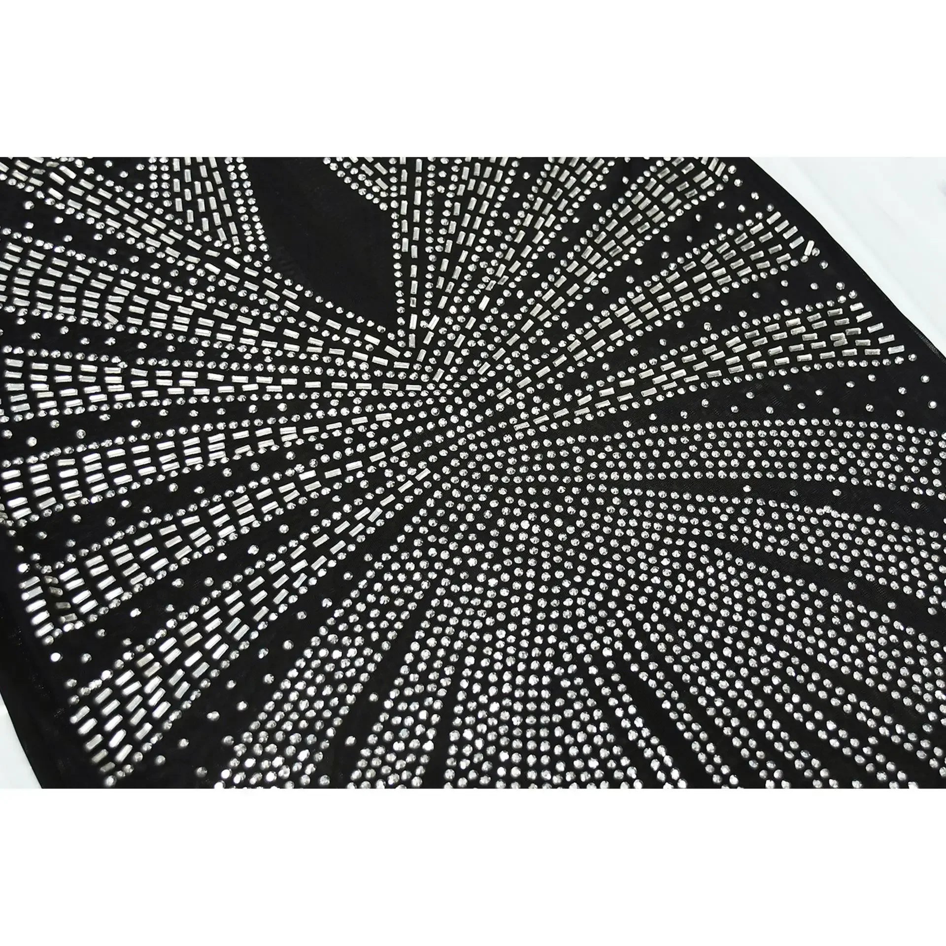 XIZOU Frauen Mesh Patchwork Diamanten Heißer Strass Bodenlangen Bodycon Meerjungfrau Maxi Kleid Sexy Party Abend Vestidos 2024.