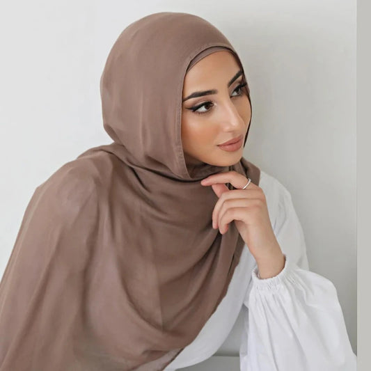 2pcs Set Modal Hijabs with Underscarf Caps Rayon Cotton Shawls for Women Plain Scarf Big Size Headscarf Islamic Turban Headband.