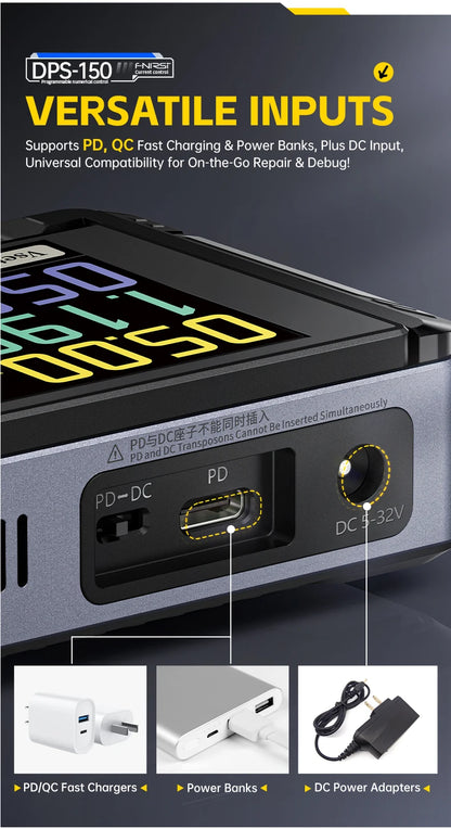 FNIRSI DPS-150 Laboratory DC Power Supply CNC Adjustable 30V 5A Digit Display Mini Portable Regulator Switching Power Supply.