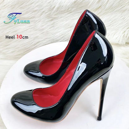 Brand Women Single Shoes 10CM 12CM Super High Heels Fashion Round Toe Stilettos Spring Autumn Female Daily Work Pumps Plus Size.