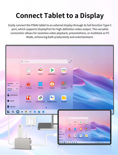 【New】 Android 15 Tablet Teclast P50AI 11 inch Screen 90Hz AllWinner A733-AI Octa-Core (6GB + 10GB )Max.16GBGB RAM 128GB LPDDR5 Wifi-6 7000mAh AI Tablet PC.