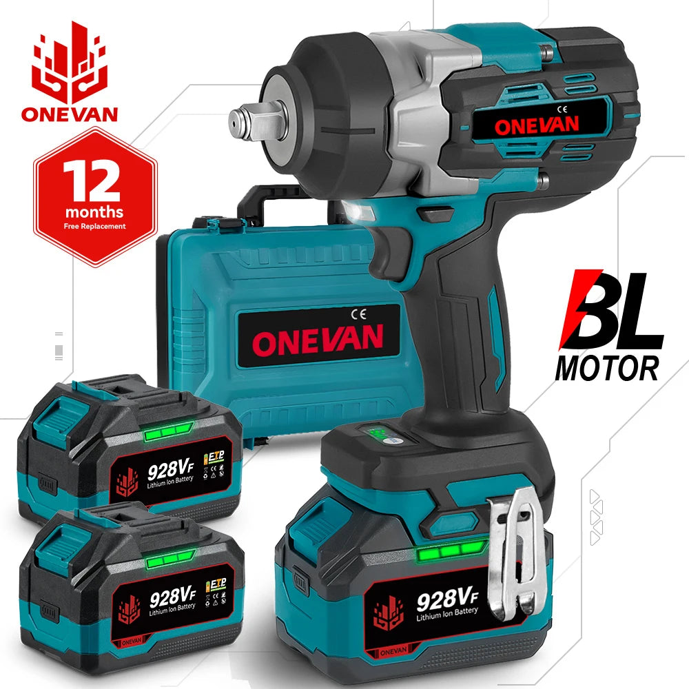 ONEVAN 2800N.M Bürstenloser elektrischer Schlagschrauber 1/2 Zoll Akku-Drehmomentschlüssel Schraubendreher Elektrowerkzeug für Makita 18V Batterie Pin