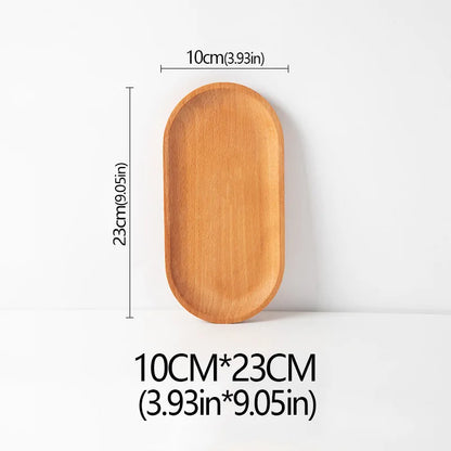 Wood Beech Plate Fruit Plate Oval Pallet trays decorative Candy Rectangular Dessert Dinner Tableware Tray, Kitchen Accessories.