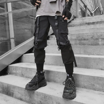 Men Joggers Cargo Pants Multi-pocket Elastic Waist Harem Pants Men Casual Hip Hop Streetwear Sweatpants Pencil Pants Techwear.