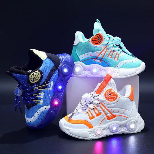 Hot Sales Lovely Fashion Kids Sneakers Cute Classic LED Lighted Baby Girls Boys Sneakers Glowing Children Shoes Toddlers.