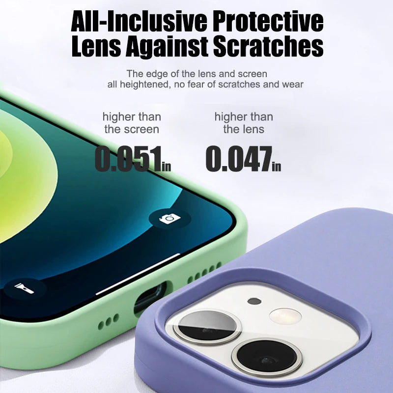 Luxury Liquid Silicone Phone Case for APPLE iPhone 11 13 12 14 15 16 Pro Max Cases for iPhone 15 Plus Shockproof Protector Cover.
