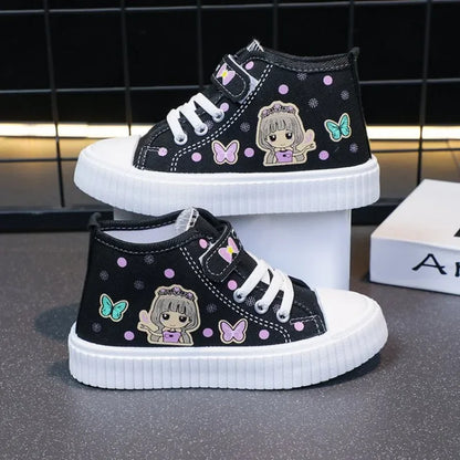 Multi Colored Kids Casual Shoes Cartoon Mid Top Anti Slip Spring Autumn Outdoor Kids Canvas Shoe Sizes 26-37 Sandalias De Mujer.