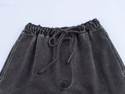 2024 Autumn Jeans Sets Women Turn-down Collar Casual Top Fashion High Waist Streetwear Female Denim Pant Two Piece Set.